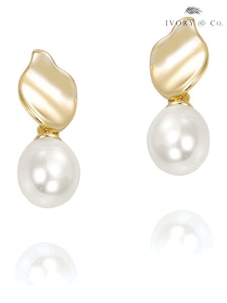 Ivory & Co Gold Modern Pearl Effect Drop Earrings (288469) | €40