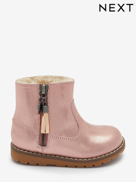 Roségold/Pink - Warm gefütterte Stiefel mit Quastendetail und Reißverschluss (288846) | 16 € - 19 €