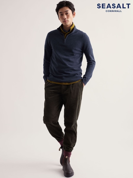 Blue - Regular Seasalt Cornwall Prow Crew Neck Jumper