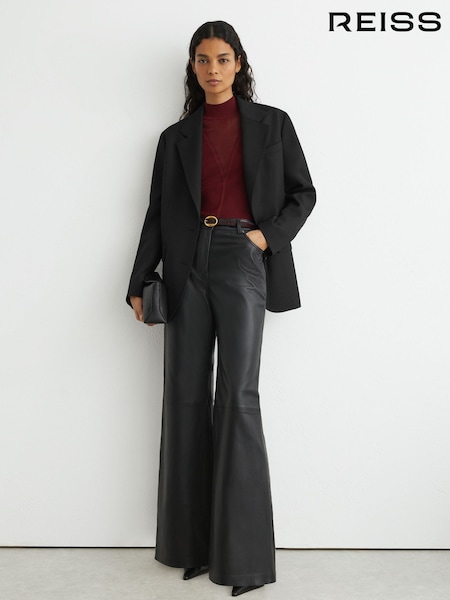 Černý - Reiss Sandor Stretch-twill Relaxed Single-breasted Blazer
