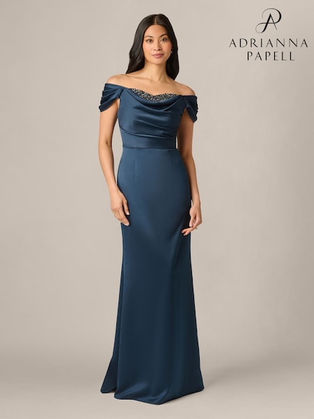 Көк - Adrianna Papell көп қабатты көйлегі