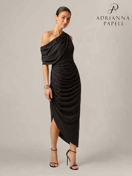 adrianna papell one shoulder dress AP1E209149 CHIFFON LONG sweeping beauty boasts a one Multi Colored Floral Print Chiffon