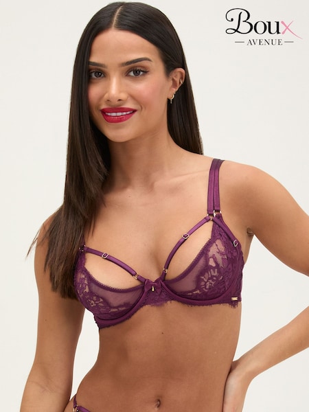 Purple - Boux Avenue Mila Lace Balconette Bra