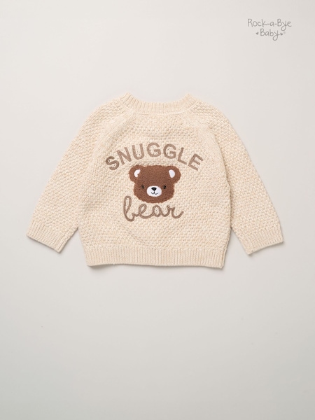 Кремовий - Rock-a-bye Baby Boutique Chunky Knitted Embroidered Cardigan