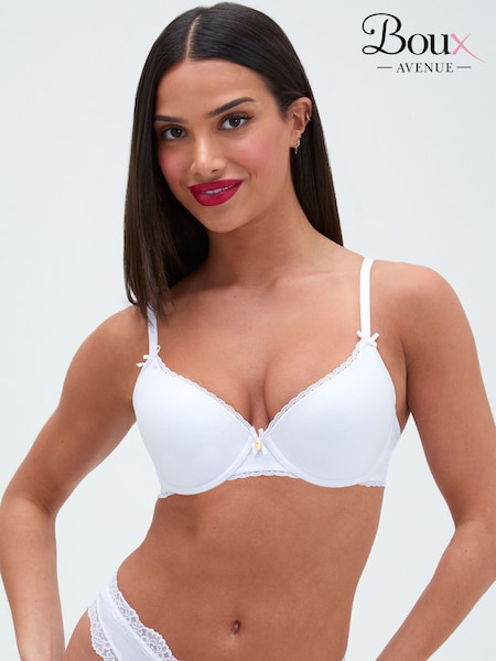 White - Boux Avenue Lydia Cotton Plunge T-shirt Bra