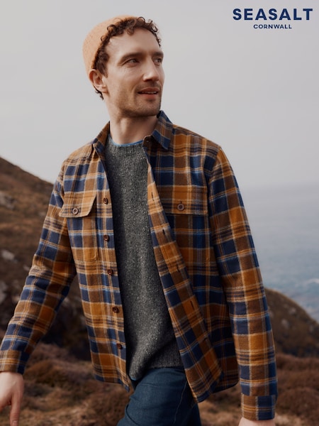 Blue - Regular Seasalt Cornwall Balnoon Check Overshirt