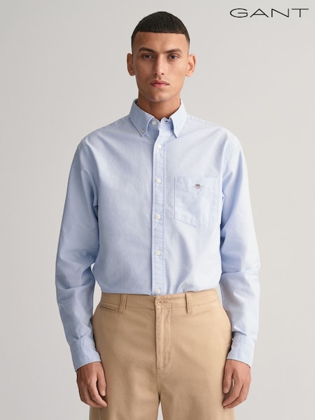 GANT Sky Blue Regular Fit Classic Oxford Logo 100% Cotton Shirt (289613) | €133