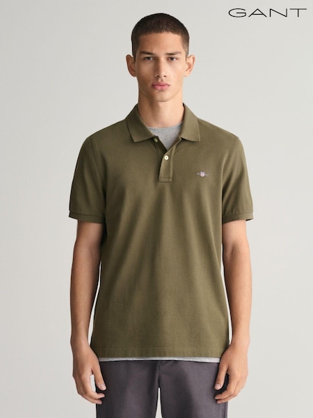 Зелений - Сорочки поло GANT Regular 100% Cotton Shield (289903) | 4 806 грн
