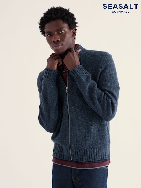 Blue - Regular Seasalt Cornwall Trowan Cardigan
