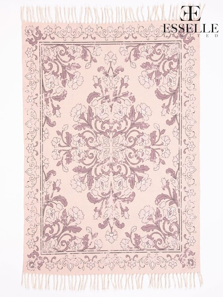 Esselle Kew 120x170cm Mauve Antique Printed Rug With Tassel