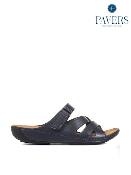 Pavers Blue Ladies Touch Fasten Mules (290780) | ₪151