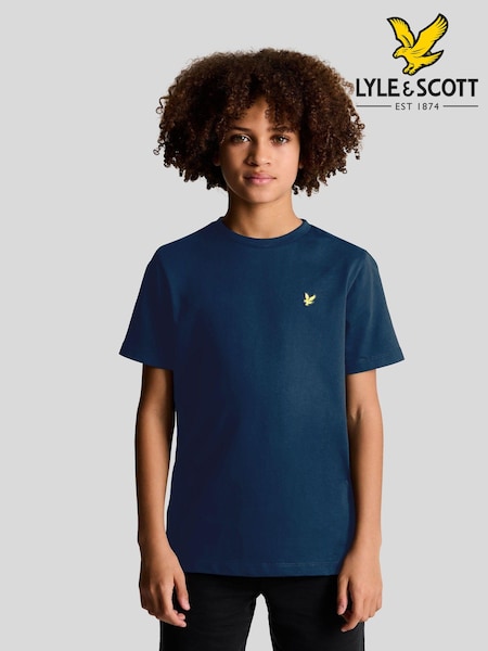 Lyle & Scott Apres Blue Boys Essentials 100% Cotton Crew Neck T-Shirt (291033) | €26 - €31