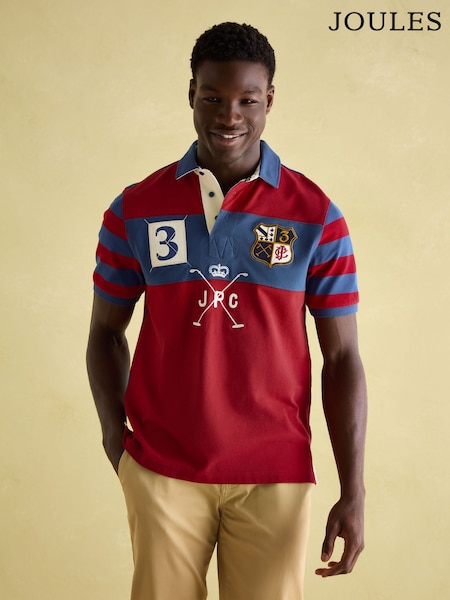 Joules Embellished Red Classic Fit Polo Shirt (291067) | €66