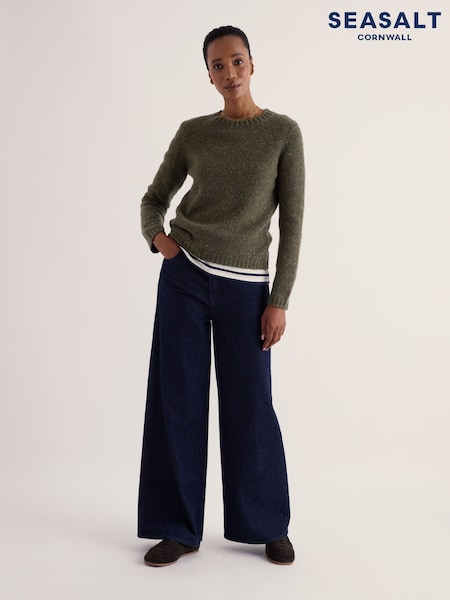 Dark Green - Seasalt Cornwall Dawson Pick Wool Blend Jumper