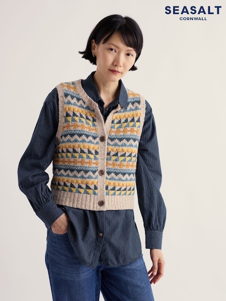 Blue - Seasalt Cornwall Dawson Pick Fairisle Vest