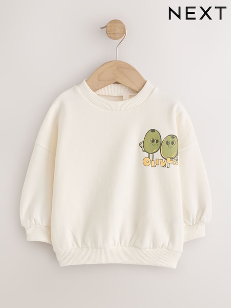 Cream Olive - Crew Neck Sweatshirt (3mths-7yrs)