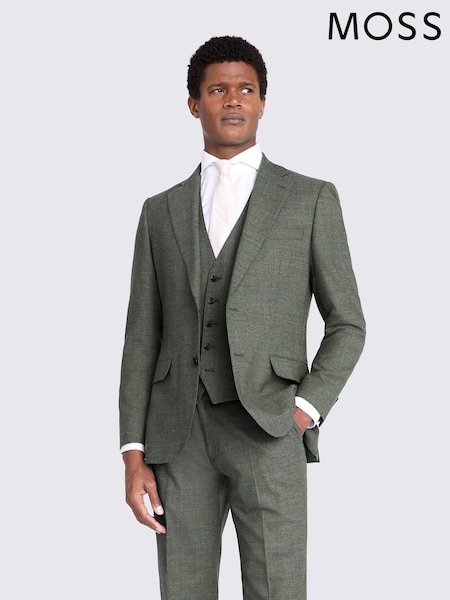 MOSS Green Tailored Fit Green Puppytooth Performance Jacket (292700) | €270