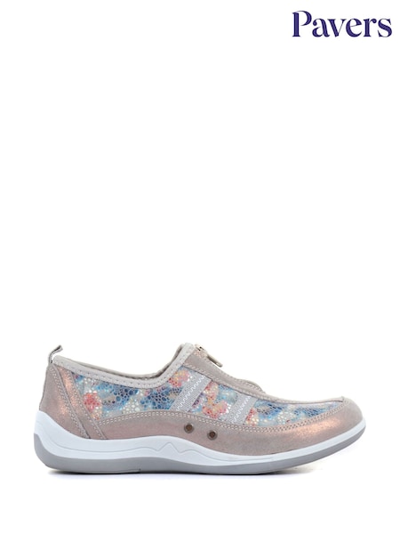 Pavers Grey Womens Casual Leather Shoes (292917) | ₪166