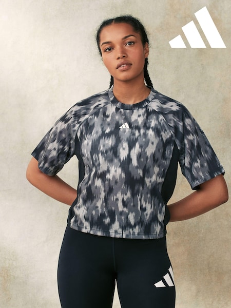 adidas Black AOP Flower Print T-Shirt (292937) | €18