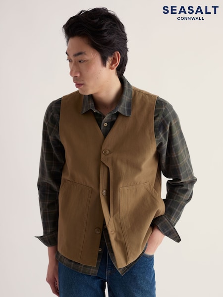 بني - Regular Seasalt Cornwall Metern Waistcoat
