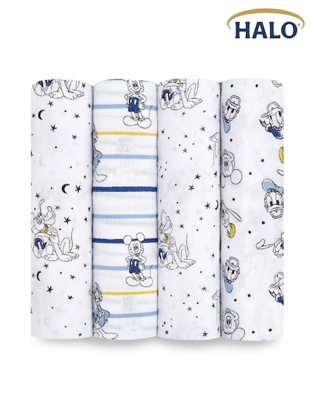 aden + anais White Essentials Seashore Muslin Blanket 4 Pack (112 X 112cm) (293607) | €13