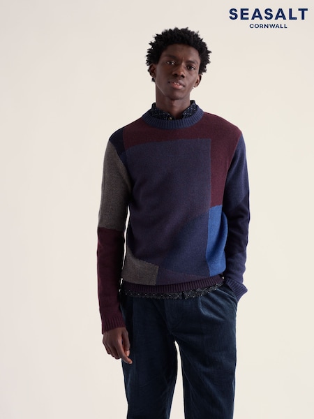 Blue - Regular Seasalt Cornwall Carn Gloose Jumper