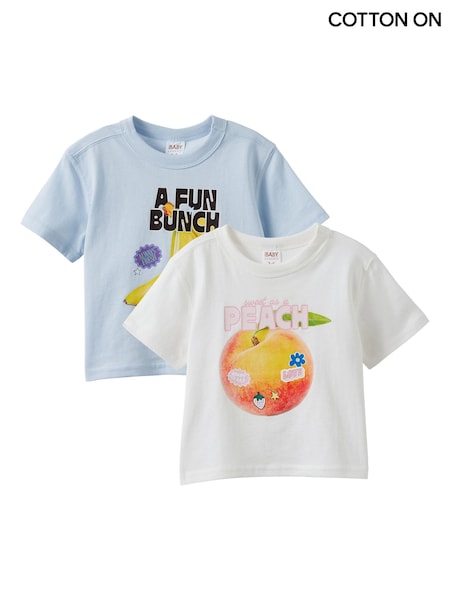Blue - Cotton On Baby Essential Short Sleeve Graphic T-shirts 2 Pack
