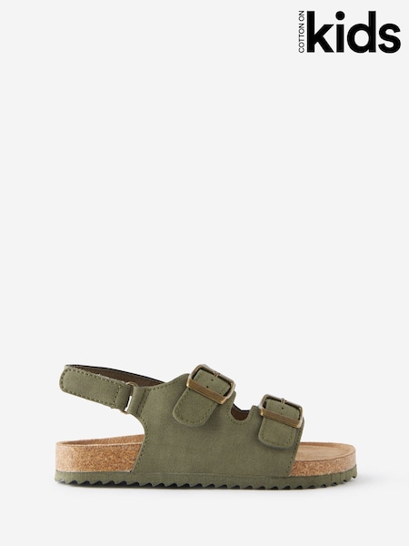Зеленый - Cotton On Theo Double Buckle Footbed Sandals