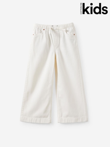 White - Cotton On Relaxed Wide Leg Denim Jeans