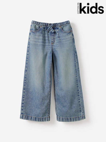 Көк - Cotton On Relaxed Wide Leg Denim Jeans