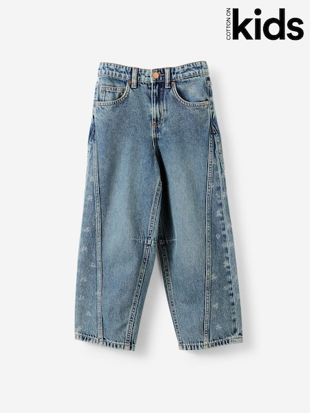 Blue - Cotton On Unisex Super Barrel Leg Denim Jeans