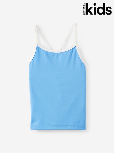 Blue - Cotton On Soft Stretch Cross Back Tank Top