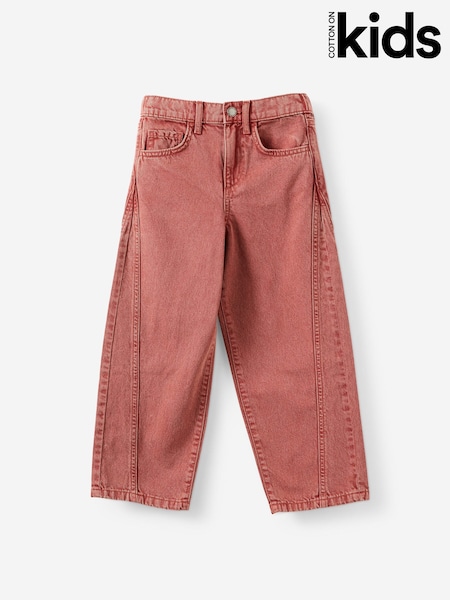 Red - Cotton On Unisex Super Barrel Leg Denim Jeans