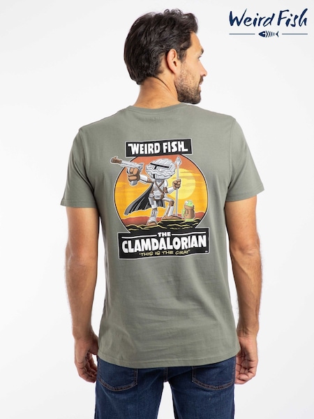 Gris - Regular Weird Fish The Clamdalorian Back Print Artist T-shirt
