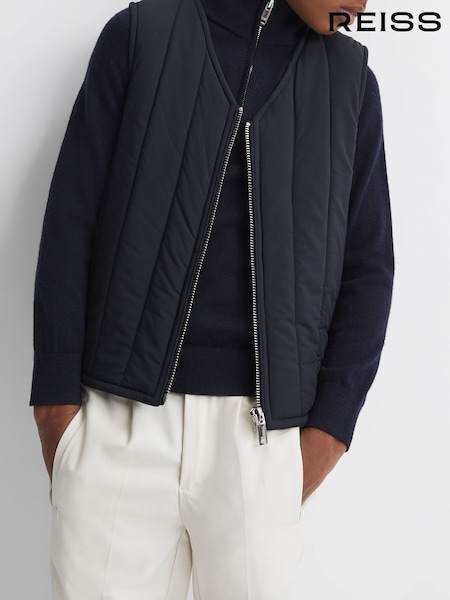 Reiss Navy Venice 3-9 yrs Quilted Sleeveless Gilet (295285) | €20