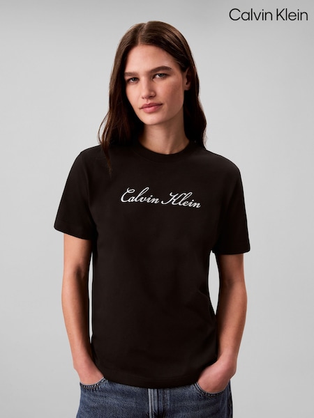 Black - Calvin Klein Classic Script Logo T-shirt