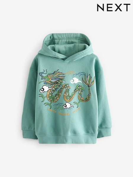 Mineralno zeleni zmaj - Graphic Hoodie (3-16yrs) (295699) | € 17 - € 22
