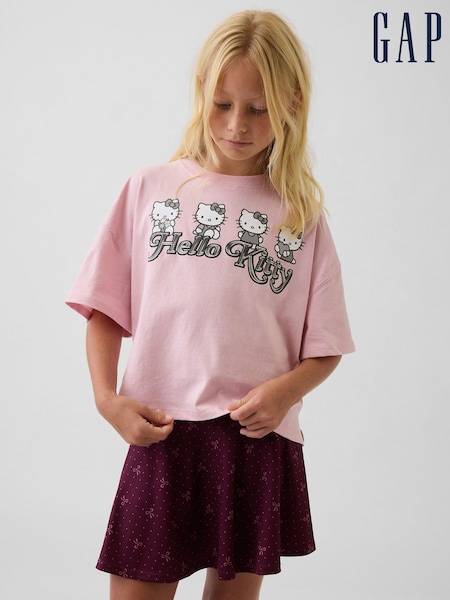 Pink - Gap Oversized Boxy Graphic T-shirt (4-13yrs)