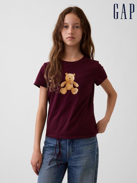 Oso Brannan burdeos - Gap Logo Graphic Short Sleeve T-shirt (4-13yrs)