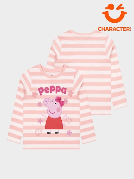 Pink - Character Peppa Pig Long Sleeve T-shirt With 3d Satin Bow