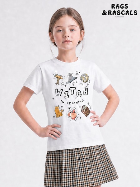 أبيض - Rags & Rascals Harry Potter Witch In Training T-shirt