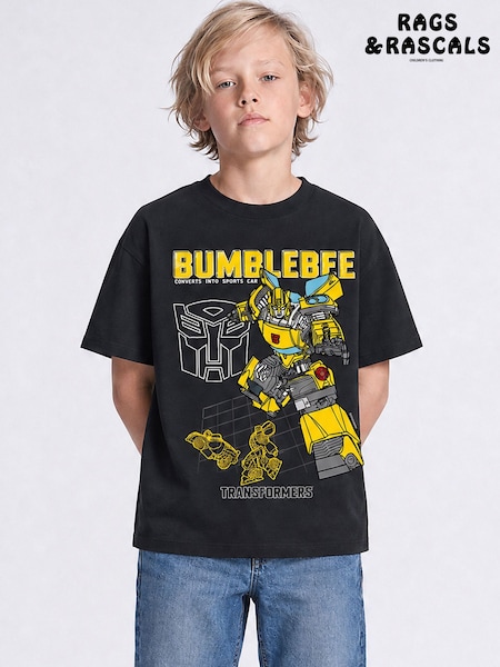 Черный - Rags & Rascals Transformers Bumblebee T-shirt
