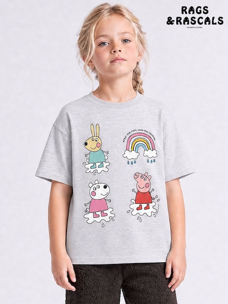 رمادي - Rags & Rascals Peppa Pig Without Rain T-shirt