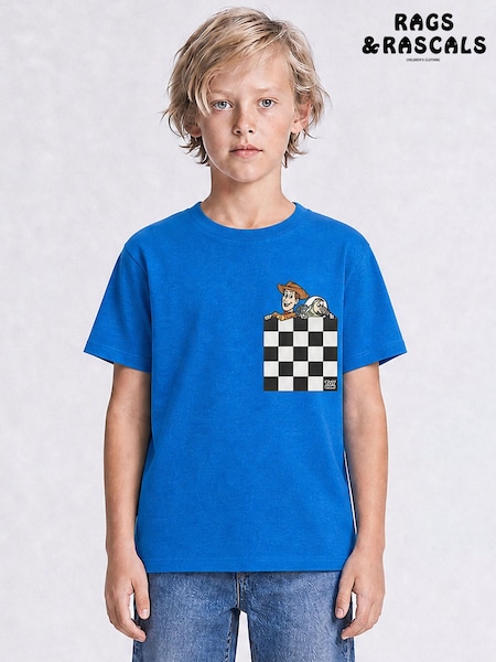أزرق - Rags & Rascals Disney Toy Story Buzz & Woody Check T-shirt