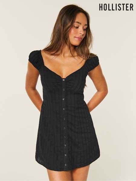 Black - Hollister Cap Sleeve Mini Dress