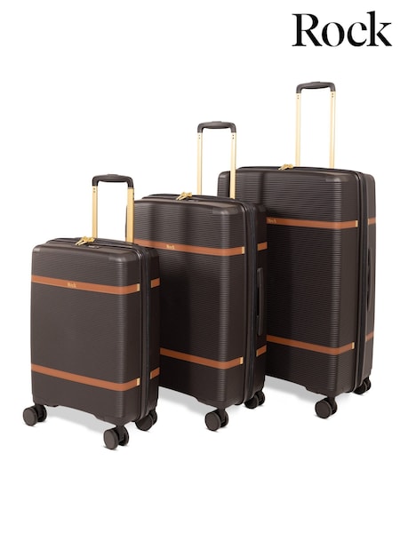 Black - Rock Luggage Medina Luggage 3 Piece Set
