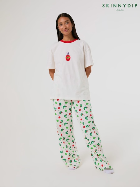 White - Skinnydip The Very Hungry Caterpillar X Ringer T-shirt And Trousers Set With Eye Mask