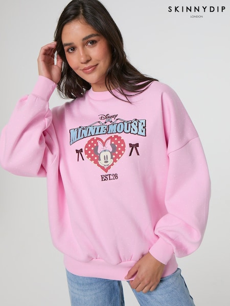 Pink - Skinnydip Disney Minnie Mouse Polka Dot Sweatshirt