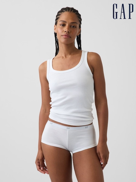 White - Gap Soft Stretch Logo Boy Short Briefs
