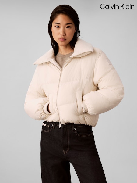 White - Calvin Klein Short Down Puffer Jacket